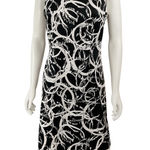 Connected Apparel Sleeveless Dress Black White Abstract Print Casual Career Party Photo 0