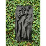 Wild Fable  Black Satin Midi Skirt Lace Trim Size Small Photo 4