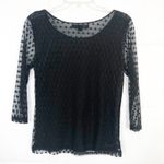 Xxi Polka Dot Mesh Black Top Size Small Whimsigoth Fairygoth Witchy Gothcore Photo 5