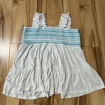 Torrid  Square Neck Smocked Babydoll Tank Top Size 0 Large Summer White Photo 5