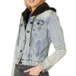 BLANK NYC X Revolve Casual Encounter Denim Hooded Jacket in Washed Denim NWT XS Photo 2