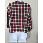 Sleepy Jones XS Plaid Pajama Top Button Front 3/4 Sleeve Red Green Photo 2