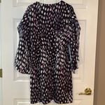 Jennifer Lopez Flutter Sleeve Cross Purple Black Front Dress Size 8 Photo 5