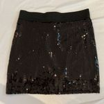 NWOT Women size small black sequin skirt bodycon tight party Y2K elastic fitted Photo 0