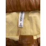 Zenana Faux Leather Straight Leg Pants Brown Pull On Elastic Waist Medium Photo 6