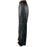 Princess Polly  Black Faux Leather Straight Wide Leg High Waist Trousers Pants 6 Photo 1
