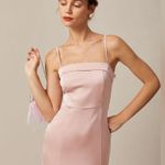 Rihoas Pink Bodycon Satin Cami Midi Dress Size XS Photo 2