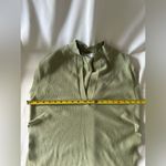 ZARA  Moss olive green short sleeve V-neck long open side sweater Photo 4