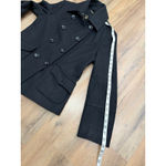 Guess Black Wool Blend Peacoat Jacket Women's Large Double Breasted Gold Chain Photo 7