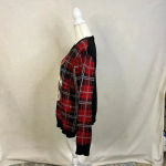 Urban Heritage Happy Holidays Women's XL Ugly Christmas Sweater Plaid Reindeer Photo 2