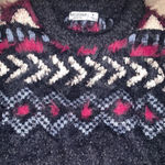 Arizona Jeans Arizona company Dark Blue Print Long Sleeve Knitted Pullover cropped Sweater Photo 2