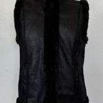 Jaclyn Smith Solid Black Faux Fur Trim Vest Photo 0