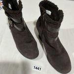 Womans Solesenseability 9m Brown Suede Side Zip Wedge Heel Bootie Size 9 Photo 0