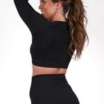 ACTA NWT Ribbed Seamless Long Sleeve Shirt in Black Size Small Photo 1