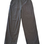 Kate Hill  Casual Black Checkered Straight Leg Pants Size 10 Cotton Photo 0