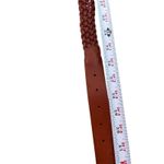 VTG Braided Faux Leather Belt Reddish Brown Brass Buckle 32” Photo 4