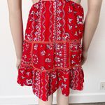 Selfie Leslie [] Red Ariya V-Neck Low Back Ruffle Bandanna Mini Dress Sz Large L Photo 7