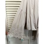 Love Stitch‎ Long Bell Sleeve Crochet Size M V Neck Tie Waist Beige Boho Tan Size M Photo 3