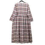 Buffalo Maxi Flannel Plaid Granny Cottage Pearl Snap Electric VTG Dress 18/20 1X Red Photo 2