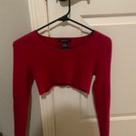 Style & Co Red Long Sleeve Crop Top Photo 0