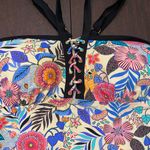 Time and Tru Lace Up Front & Back Tankini Top Floral Adjustable Straps 1X 16/18 Pink Photo 3