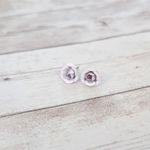 Vintage Stud Earrings Light Lilac Small Rose Purple Photo 1