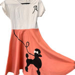 Women's Retro Poodle Skirt Dress
"A" Pink White Costume Halloween Size M Photo 0