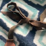 Anthropologie  Tauga Assorted Leather Tie Metal Chain Long Bib Necklace Photo 3