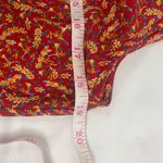 Pleione Red Floral Peplum Sleeveless Top Ruched V-Neck Boho Cottagecore M Photo 6