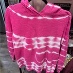 United States Sweaters  Pink and White Cowl Neck Sweater Photo 0