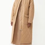 & Other Stories & Other Stories Women Tan Longline Oversized Puffer Quilted Coat Jacket Size XS Photo 0