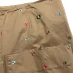 Liz Claiborne  Women 12 Tan Colorful‎ embroidered Flowers Lined Carpi Pants Y2K Photo 1