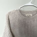 Peach Love California gray white boho chic crewneck knit sweater women size M Photo 1