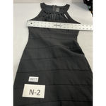 Junior Girl Knee Length Bodycon Party Dress Size 3 Black Back Zip Tiered Cut Out Photo 5