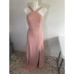 Birdy Grey Women's Dress XS Pink Gene Crepe Dusty Rose Formal Leg Slit Blush 219 Photo 1