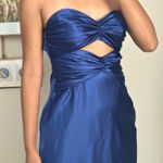 Selfie Leslie navy strapless satin maxi dress Photo 1