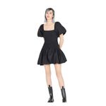 Love Shack Fancy Asa Puff Sleeve Bubble Hem Mini Dress Black Photo 1