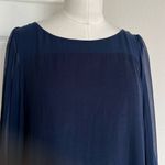 Alice + Olivia  Odette Flutter Sleeve Navy Dress Photo 6