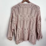 ZARA  tan Open Knit crochet sweater M Photo 1