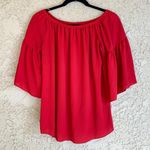 Tyche Red Off the Shoulder Flowy Sleeve Top Photo 0
