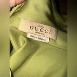 Gucci Green Silk Blouse with Tie-Neck size 40 medium or 6/8 Photo 10