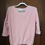 EK Edinburgh Knitwear Pink Pima Cotton 3/4 Sleeve Sweater Size L Photo 1