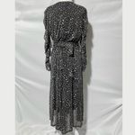 Susan Graver New Animal Print Mesh Midi Wrap Dress Grey Black Size Medium Photo 8