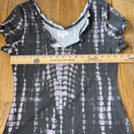 True Craft Tie Dye Short Sleeve N Neck With Ruffle Edges Fairy‎ Grunge L Fitted Top Shirt Photo 6