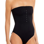 ONIA  Adrienne button-embellished‎ bandeau swimsuit XS Photo 0