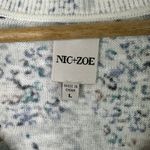 Nic+Zoe Womens size Large Blue Reef Floral V Neck Ruffle Sweater Blue Photo 7