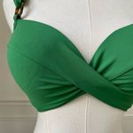 Robin Piccone NWOT Kelly Green Twist Front Bikini Top Lace Back M D Cup Photo 1