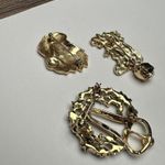 Santa Claus, Holly Wreath, Stocking Christmas Brooch Pin Lot Of 5 Gold Tone Photo 5