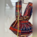 On Twelfth Floral Romper Size S Sleeveless Multicolor Shorts Shelf Open Back. Orange Photo 15