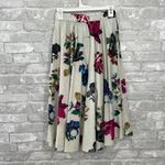 Roz & Ali  Floral Print Linen MIDI Skirt Photo 3
